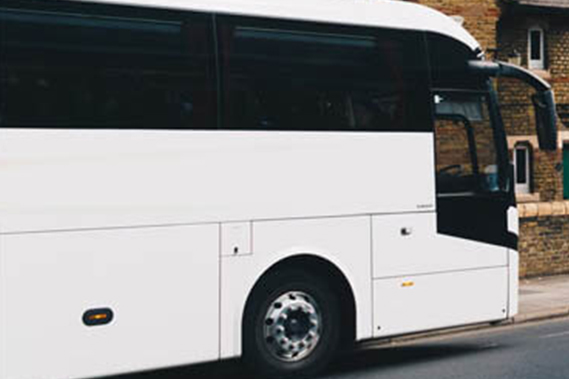 white charter bus